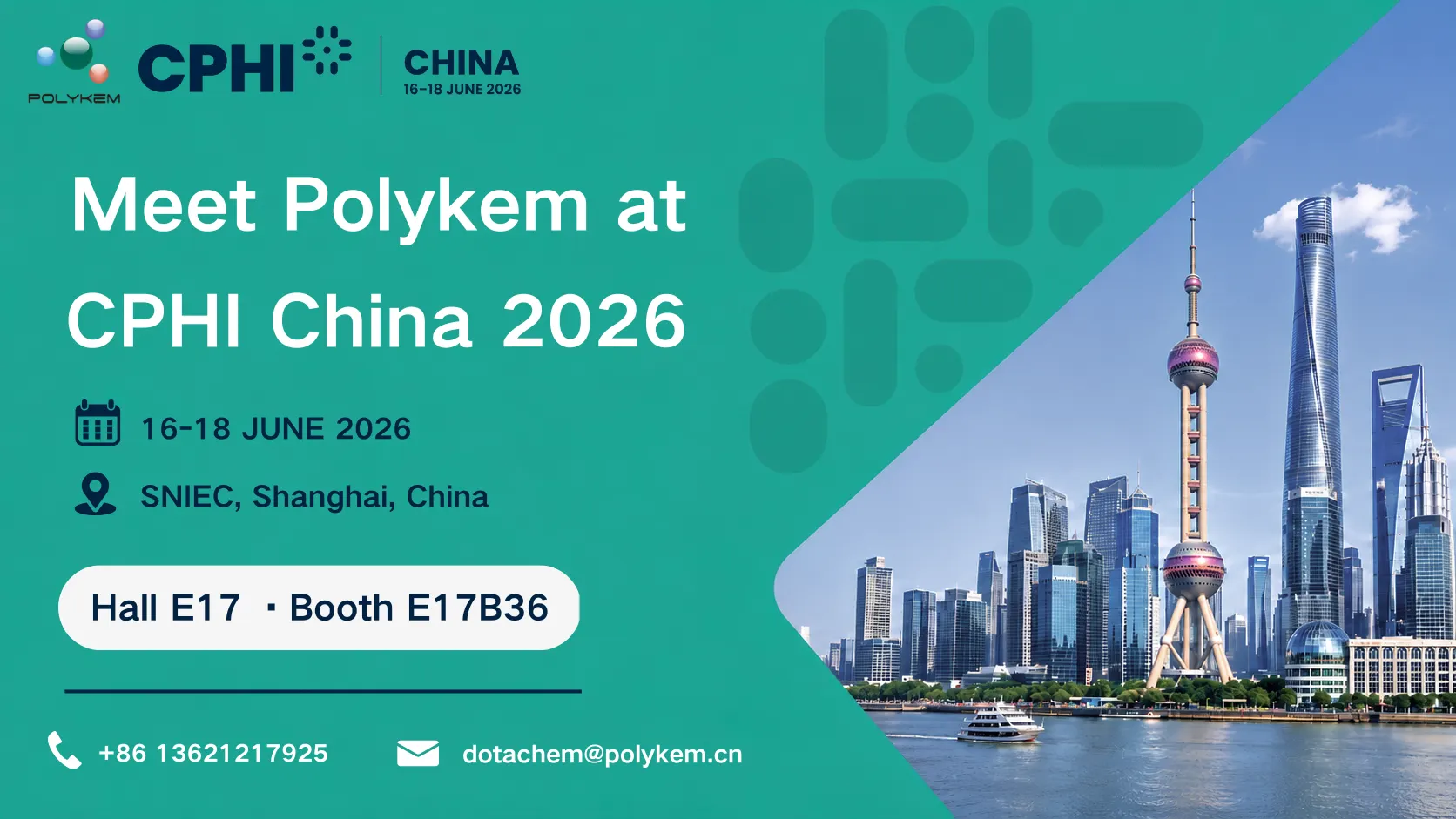 Polykem udstiller på CPHI & PMEC Kina 2026