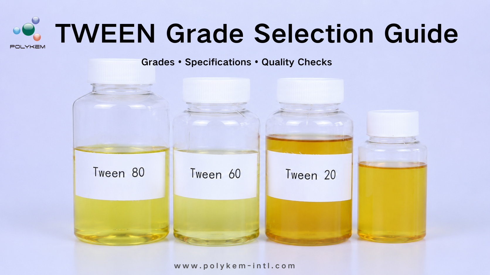 Polyoxyethylen Sorbitan Fatty Acid Ester (TWEEN) Sourcing Guide: Karakterer, specifikationer og kvalitetstjek